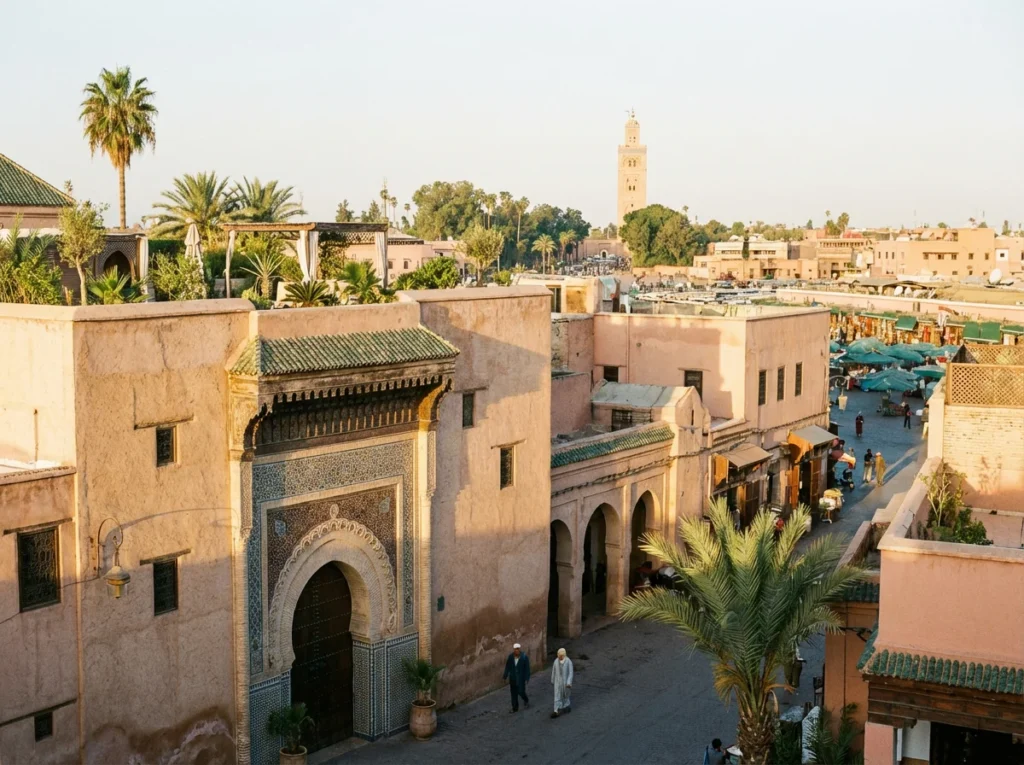freepik vue architecturale premium de marrakech au lever o 63077